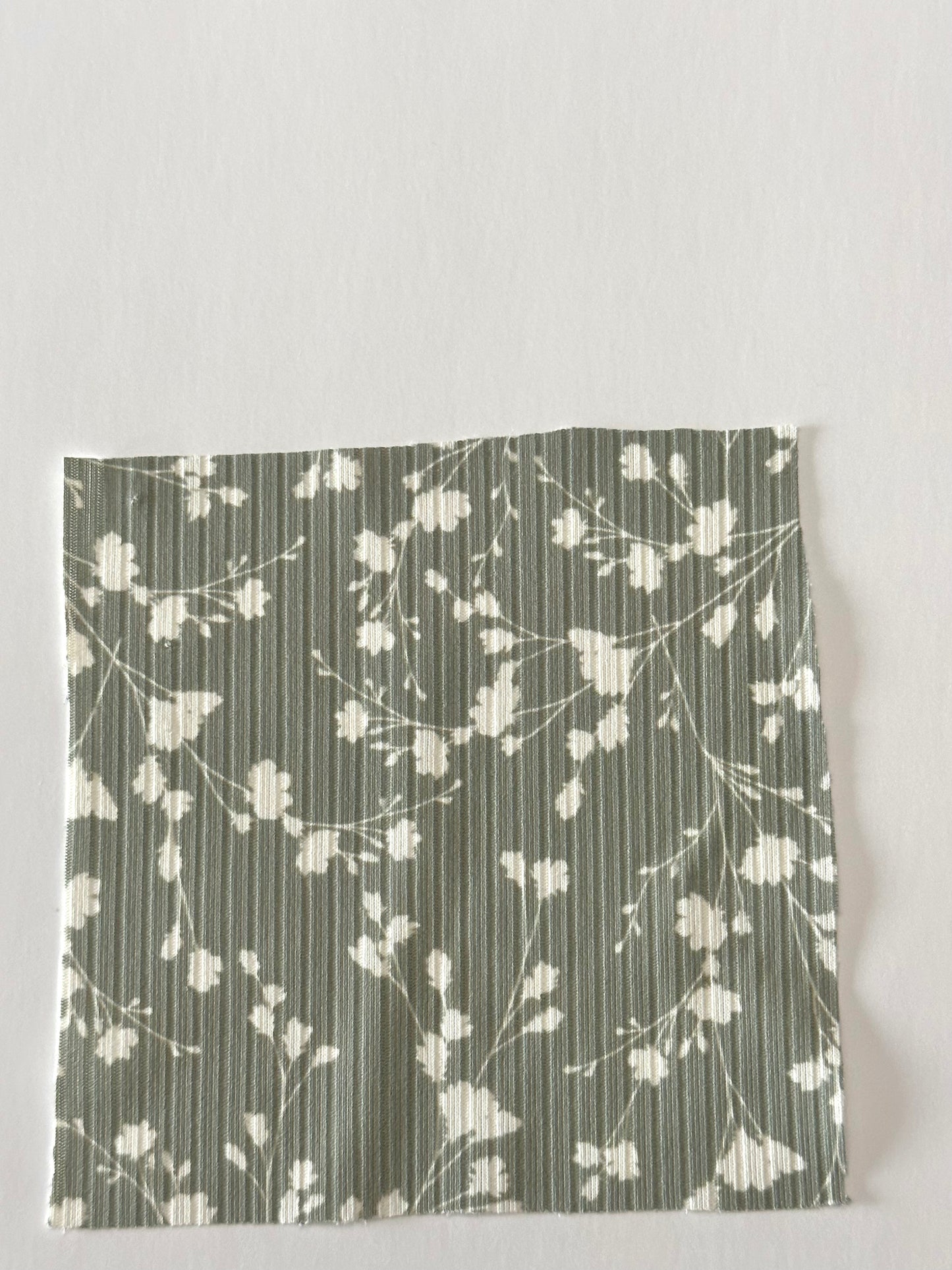 Harper Floral in Sage on Unbrushed Rib Knit Fabric Sold by the 1/4 yard