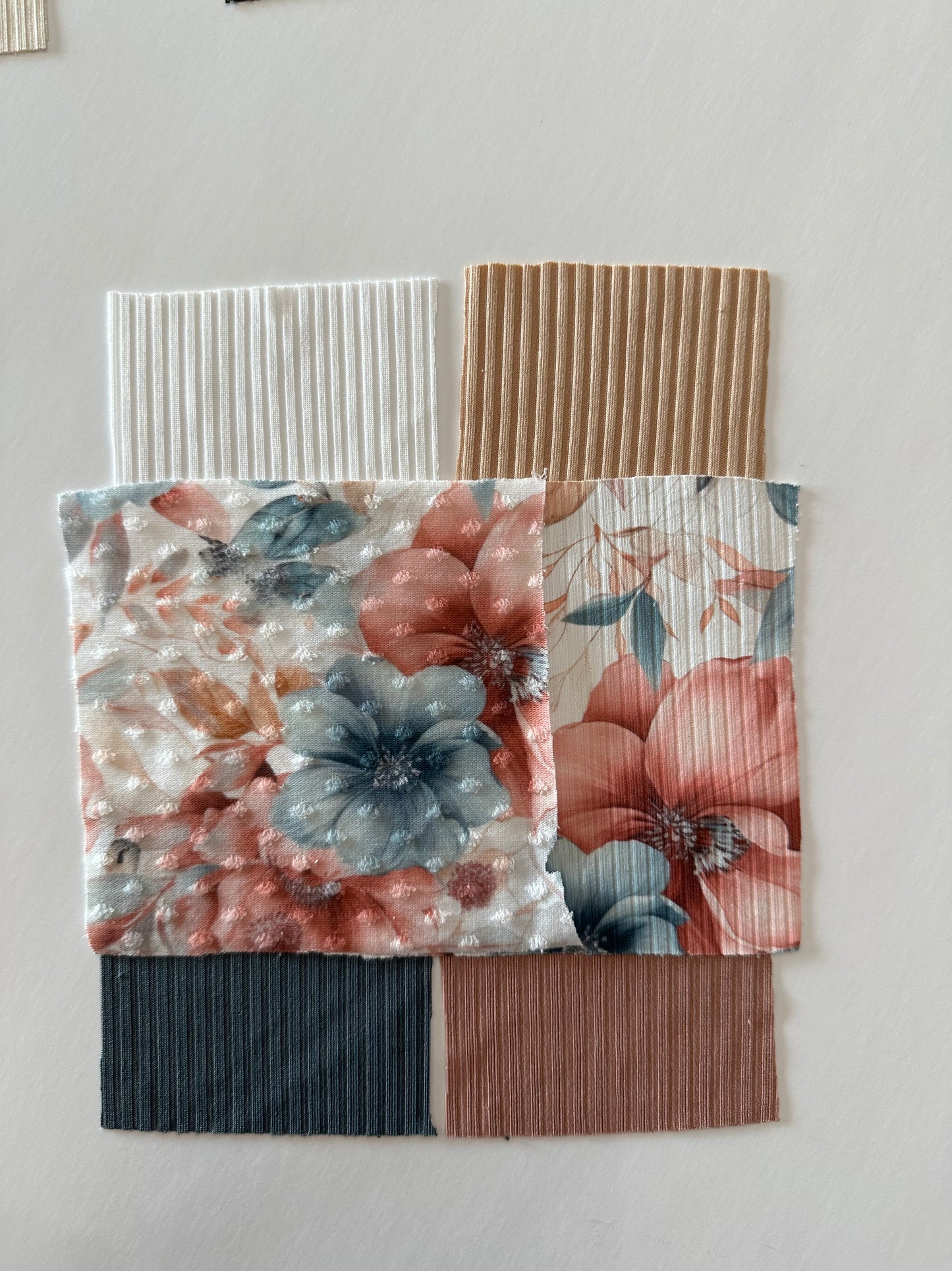 Gentry Floral on Swiss Dot Knit Fabric Sold by the 1/4 yard