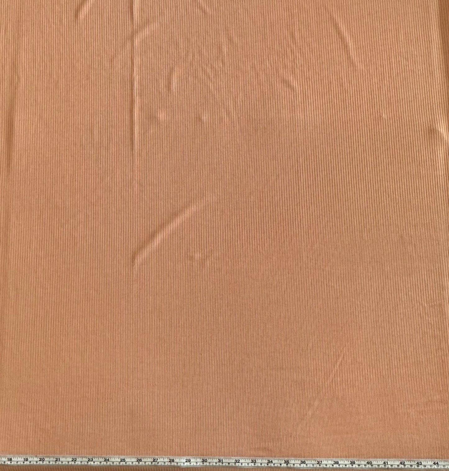 Solid Orange Peach on Unbrushed Rib Knit Fabric Sold by the 1/4 yard