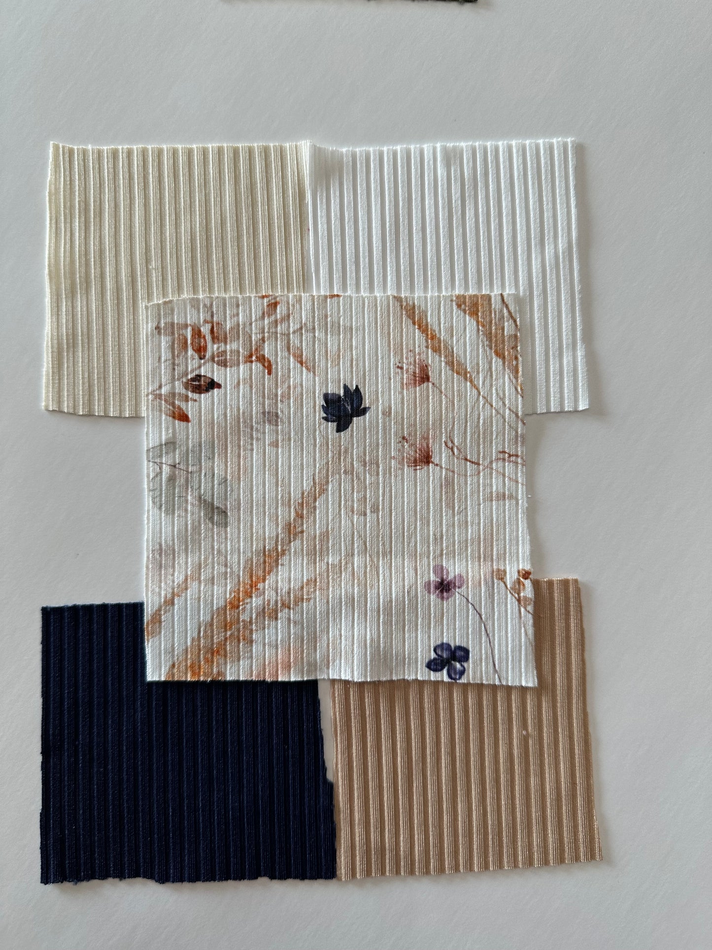 Vicki Floral on Unbrushed Rib Knit Fabric Sold by the 1/4 yard