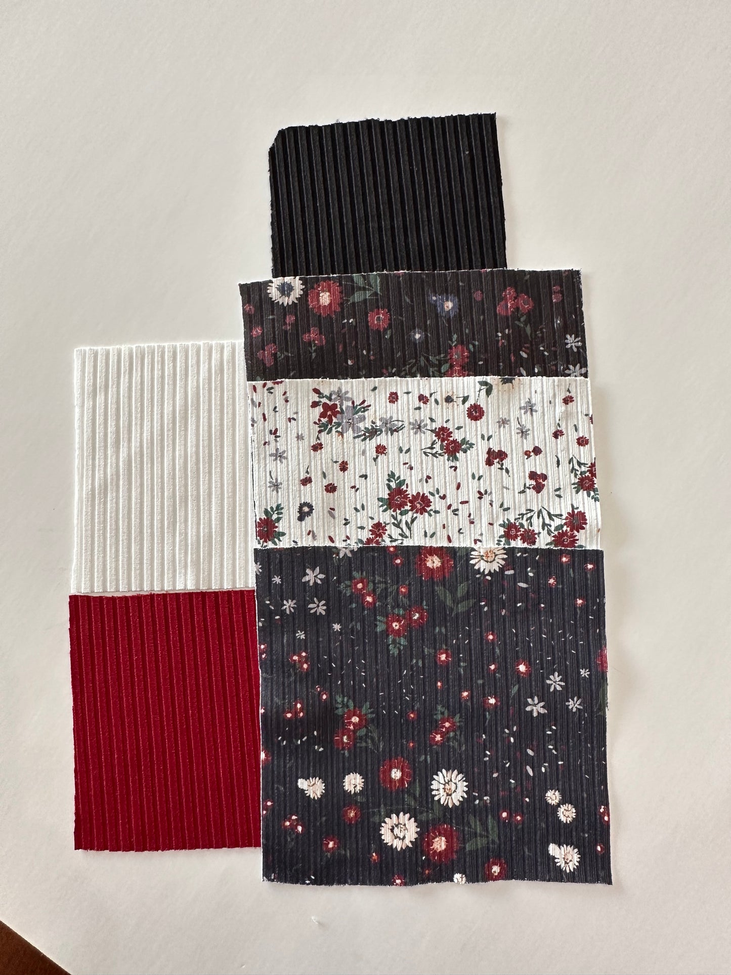 Yara Floral in White on Unbrushed Rib Knit Fabric Sold by the 1/4 yard