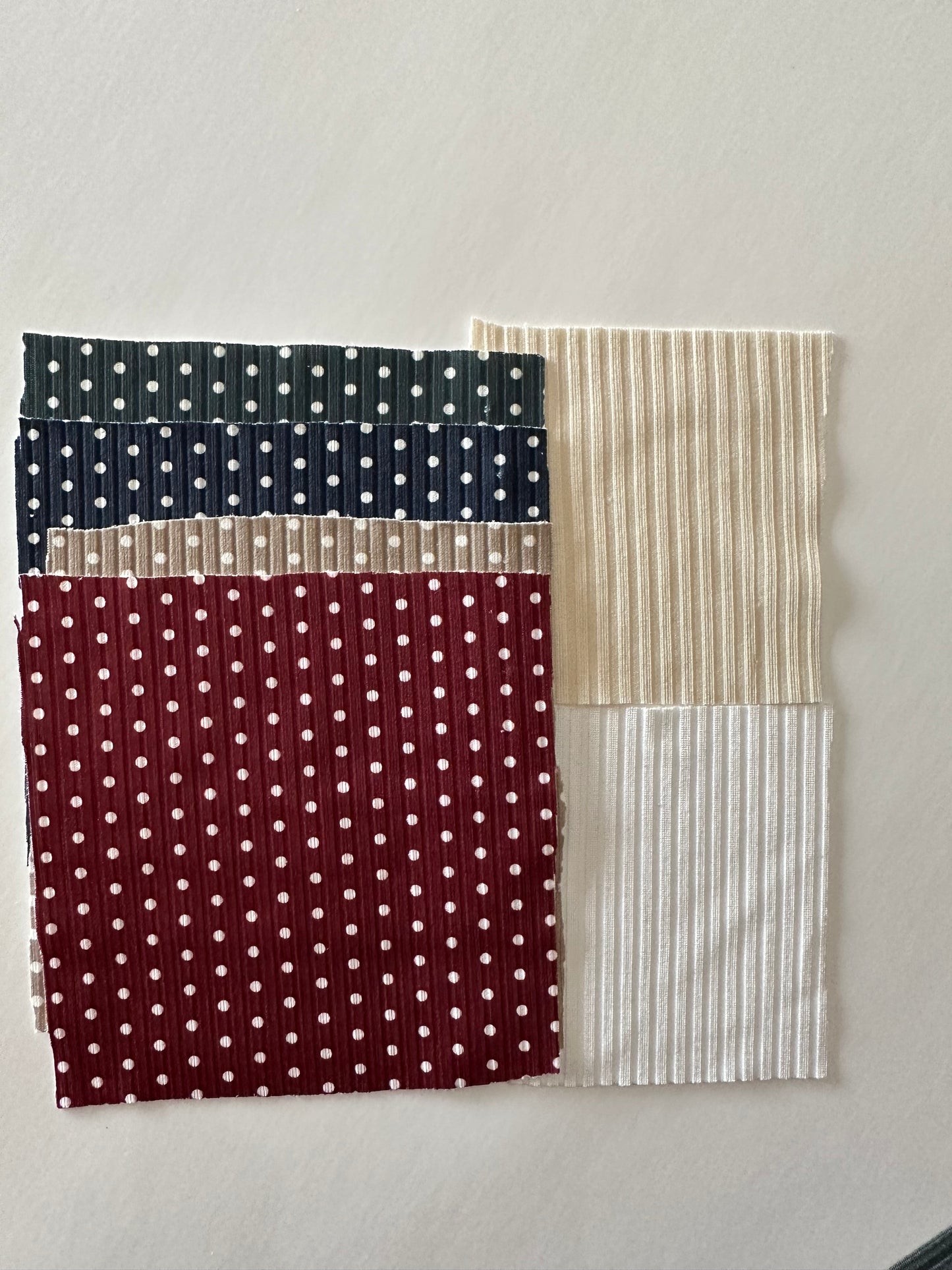 Polka Dots in Navy on Unbrushed Rib Knit Fabric Sold by the 1/4 yard