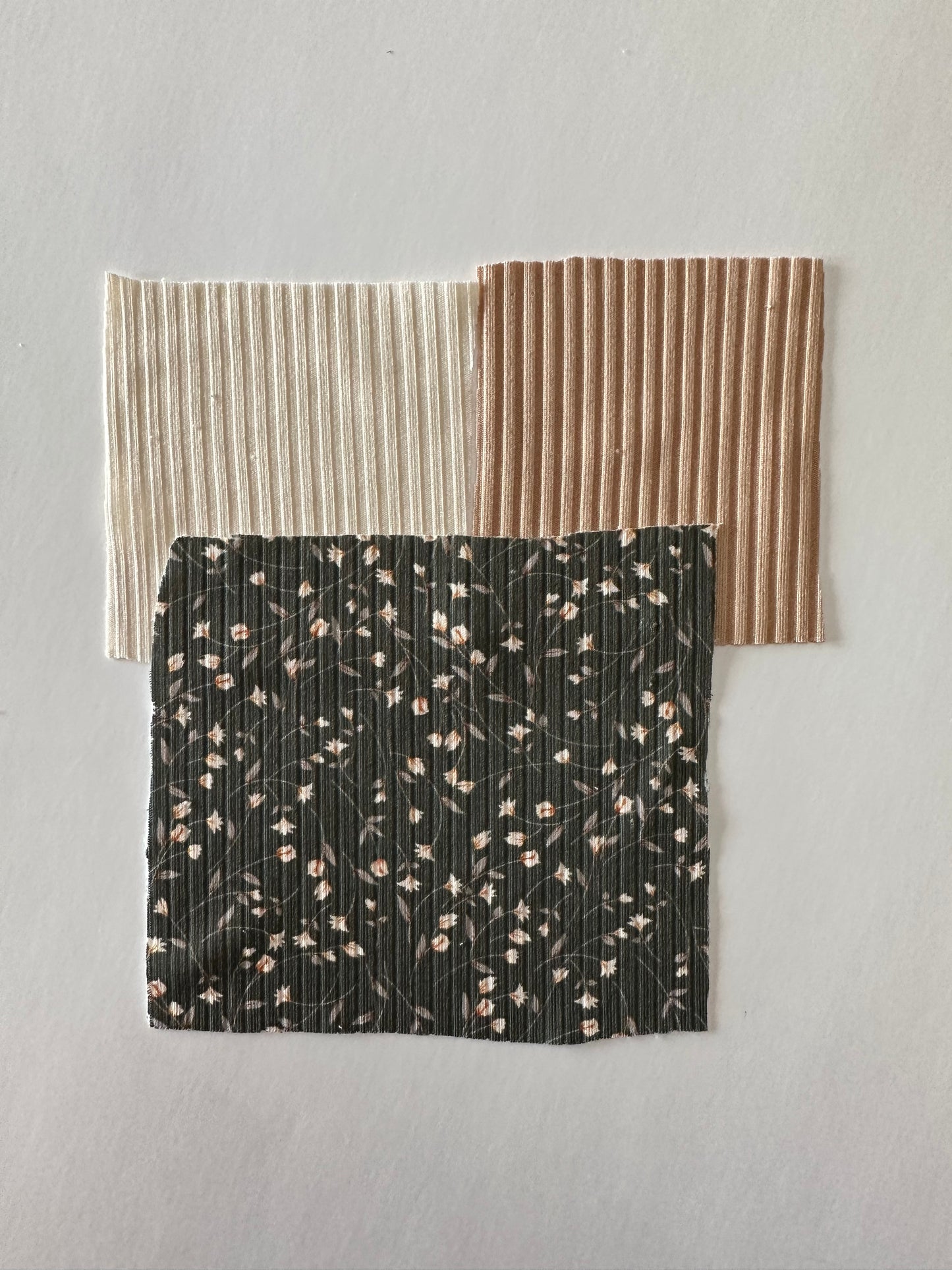 Naomi Floral in Olive on Unbrushed Rib Knit Fabric Sold by the 1/4 yard