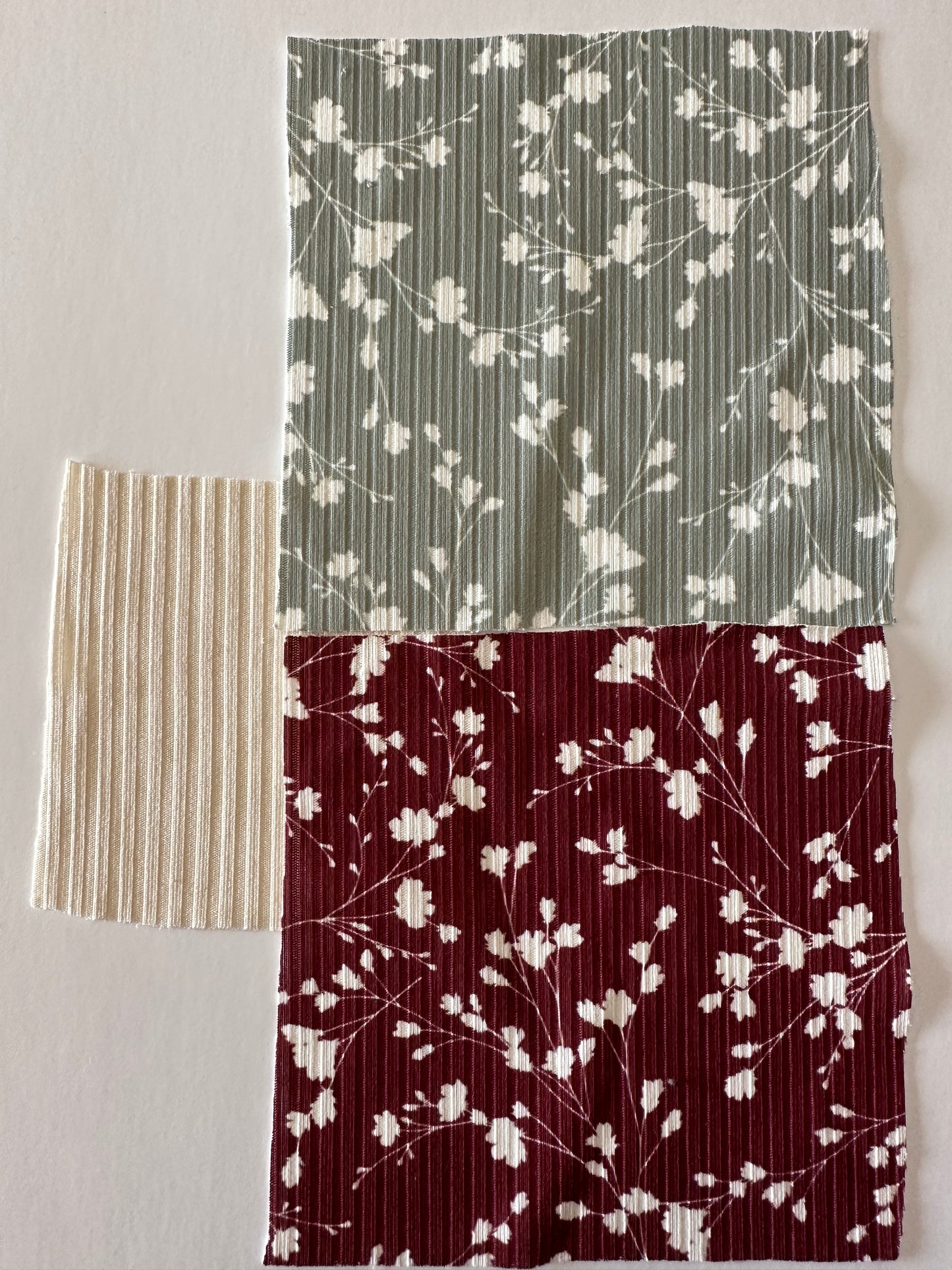 Harper Floral in Sage on Unbrushed Rib Knit Fabric Sold by the 1/4 yard