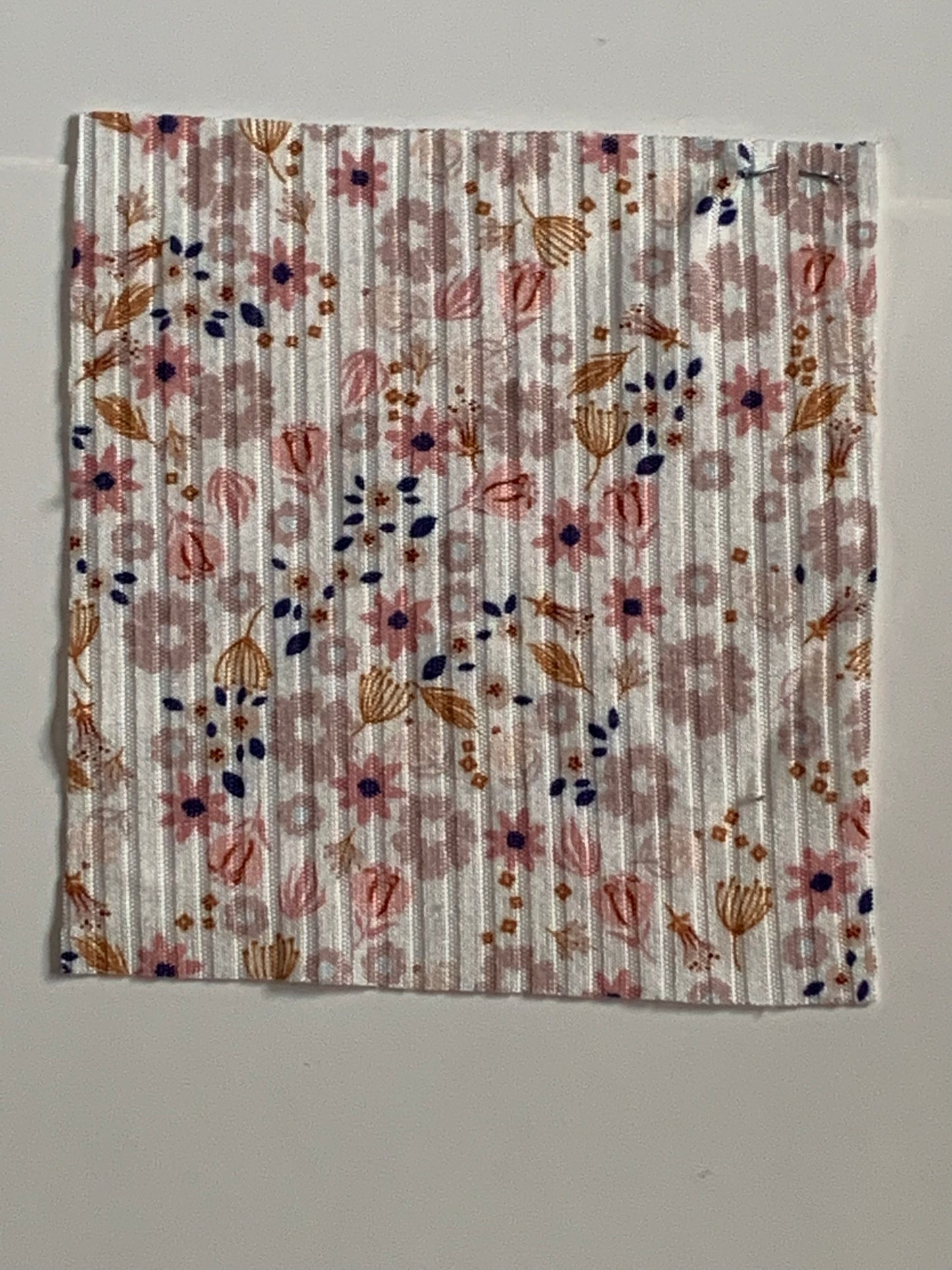 Amber Ditsy in White on Brushed Rib Knit Fabric Sold by the 1/4 yard
