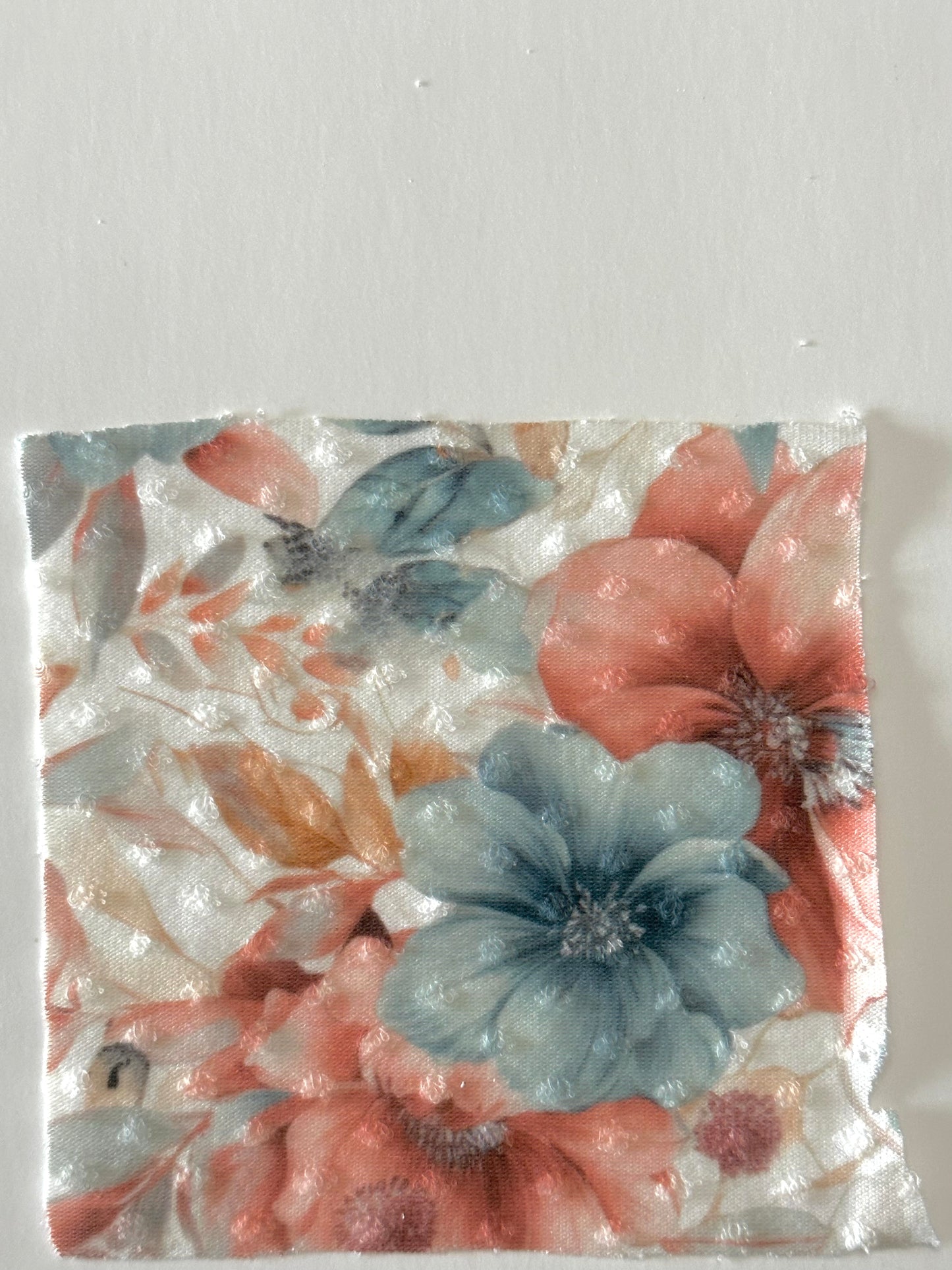 Gentry Floral on Swiss Dot Knit Fabric Sold by the 1/4 yard