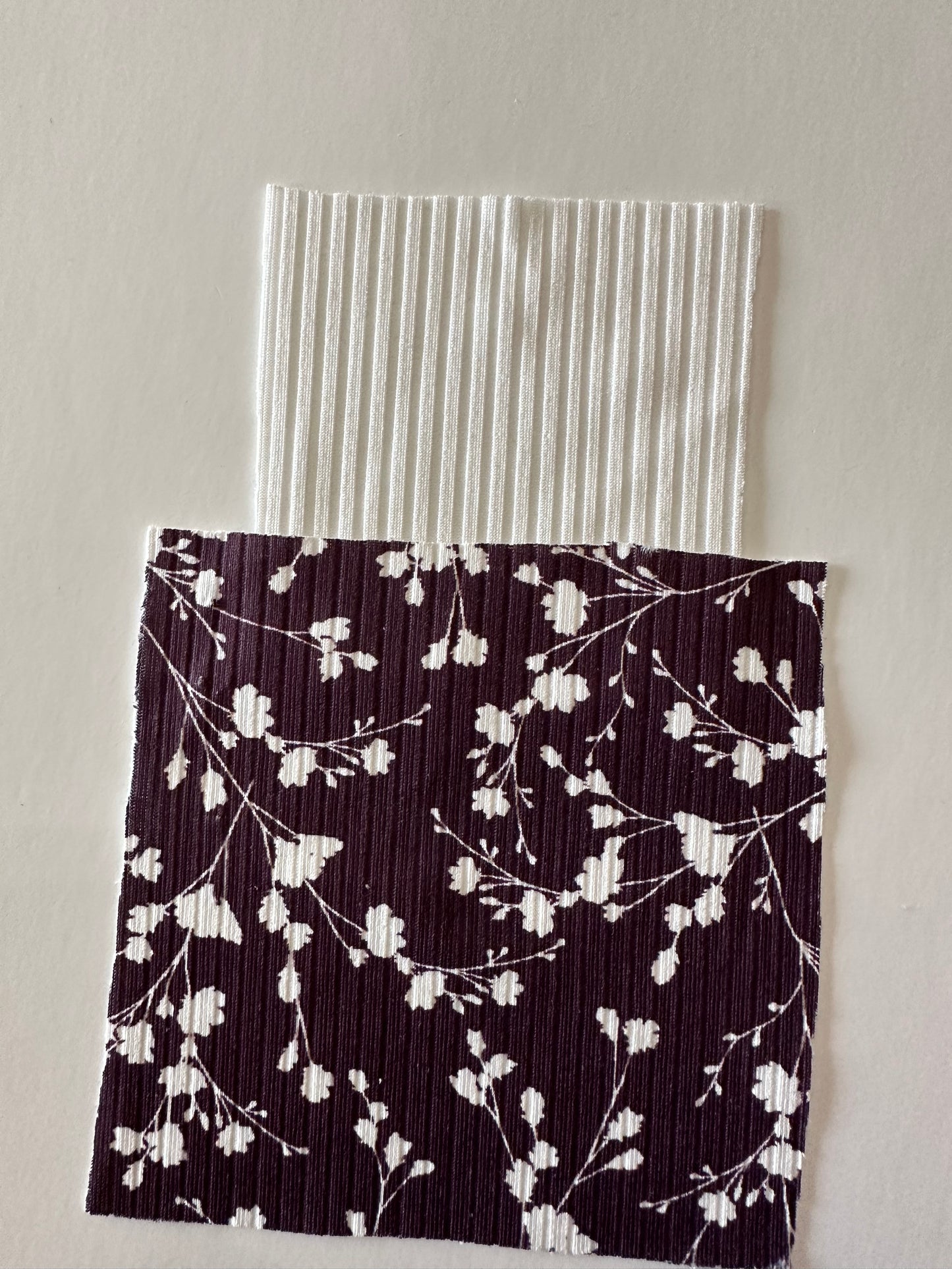 Harper Floral in Plum on Unbrushed Rib Knit Fabric Sold by the 1/4 yard