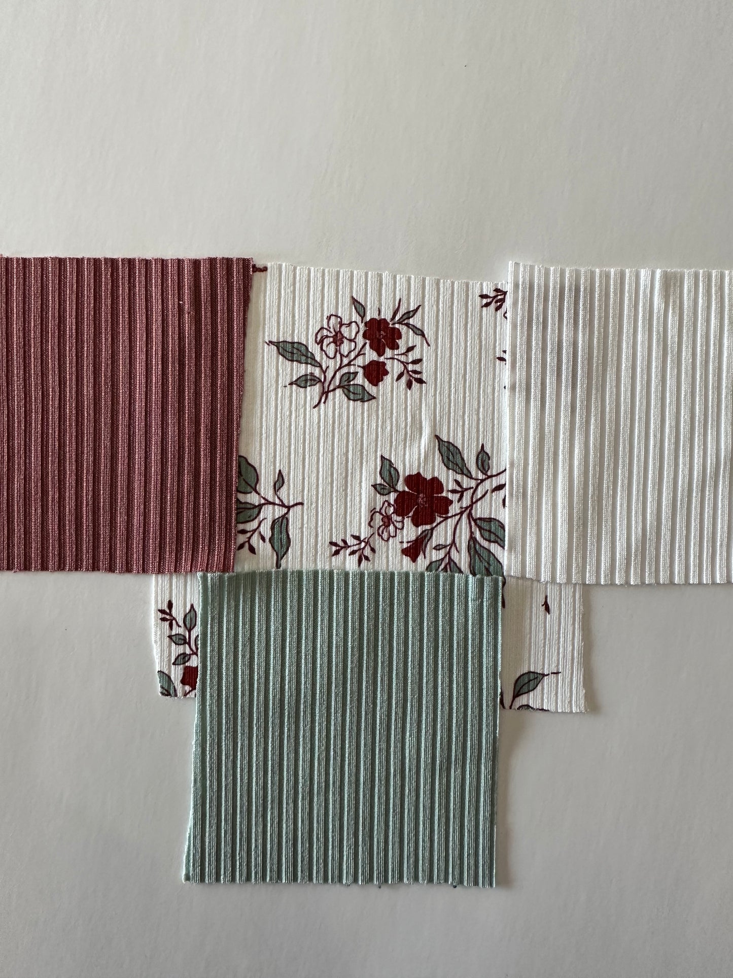 Mindy Floral on Unbrushed Rib Knit Fabric Sold by the 1/4 yard