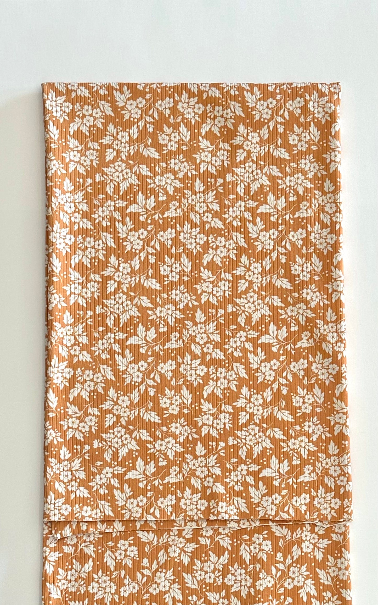 Wren Floral in Yellow on Unbrushed Rib Knit Fabric Sold by the 1/4 yard