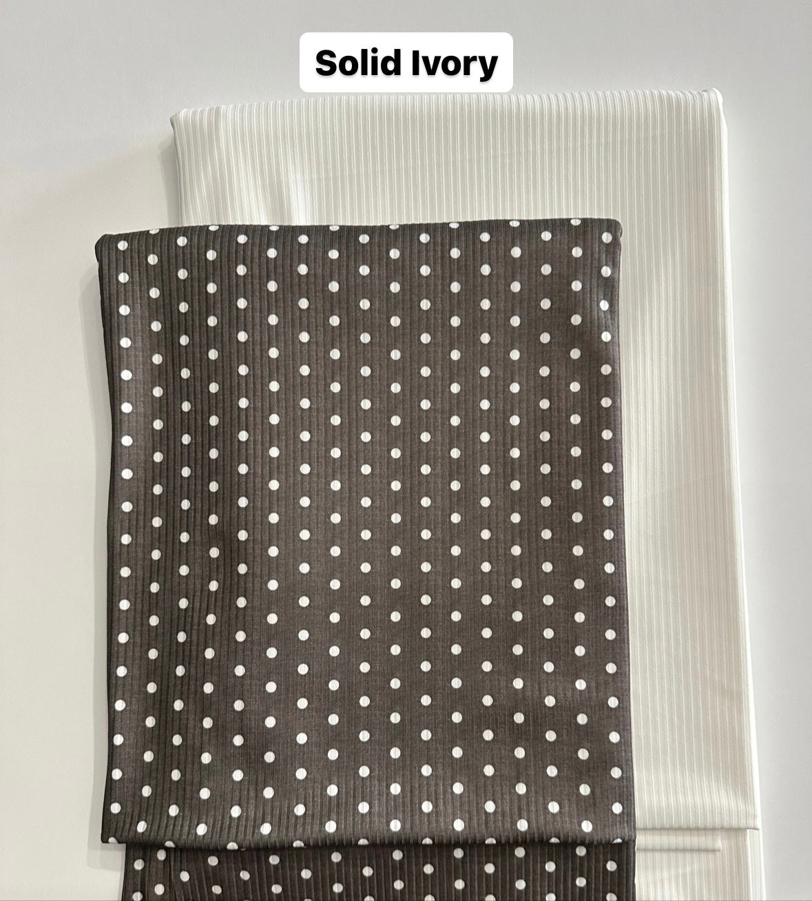 Polka Dots in Olive on Brushed Rib Knit Fabric Sold by the 1/4 yard