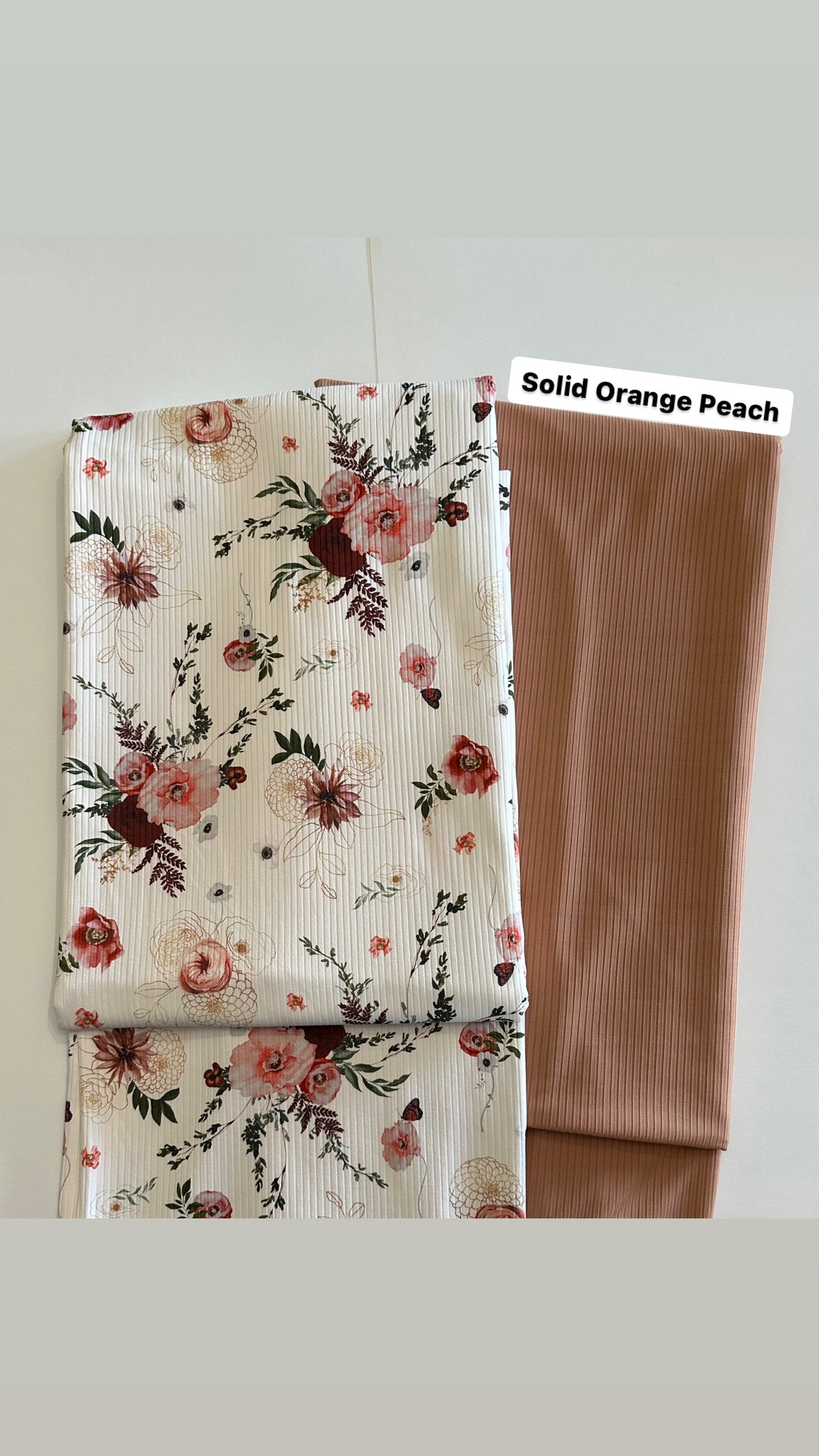 Mini Emery Floral on Unbrushed Rib Knit Fabric Sold by the 1/4 yard