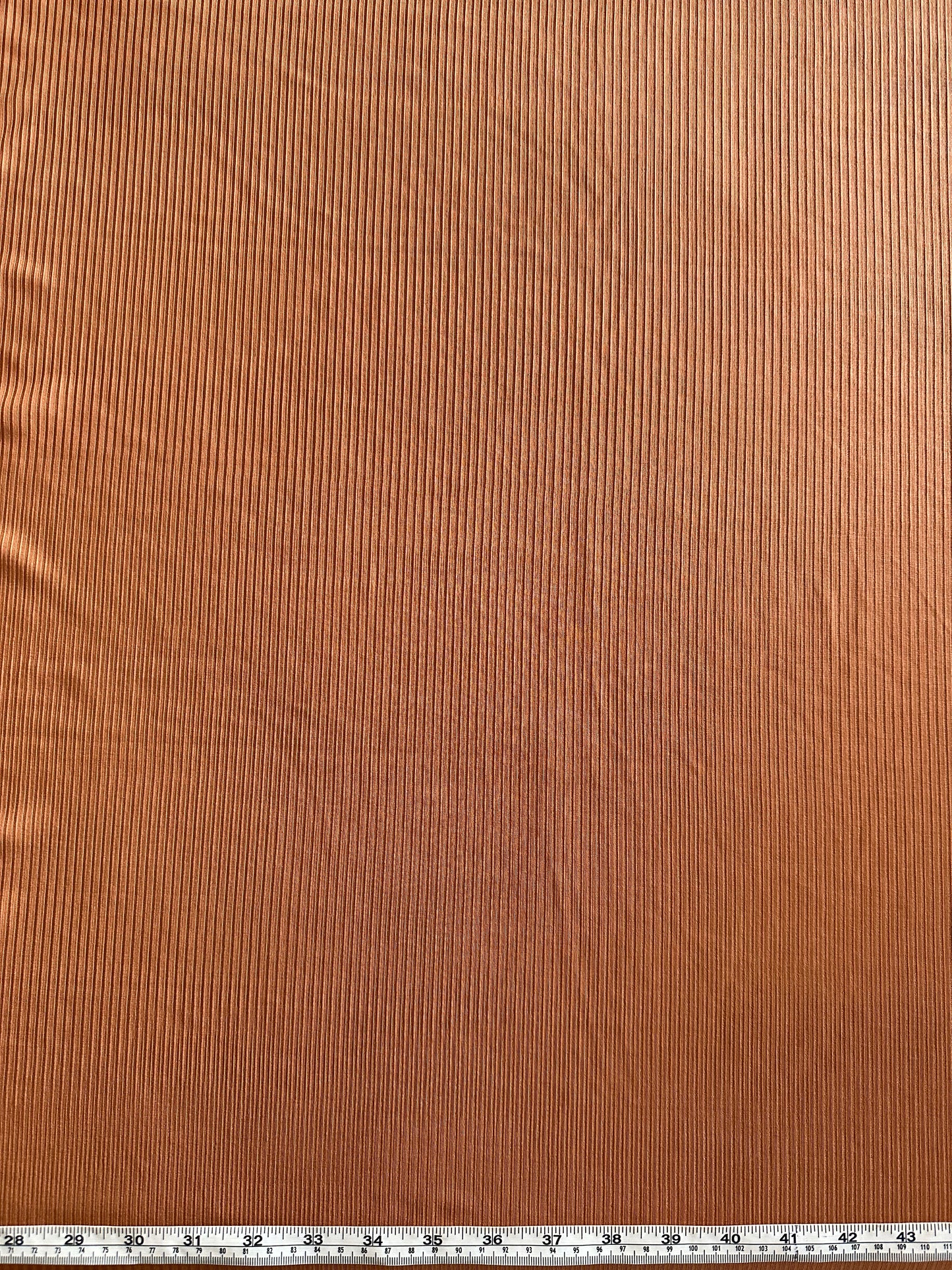 Solid Copper Rust on Unbrushed Rib Knit Fabric Sold by the 1/4 yard