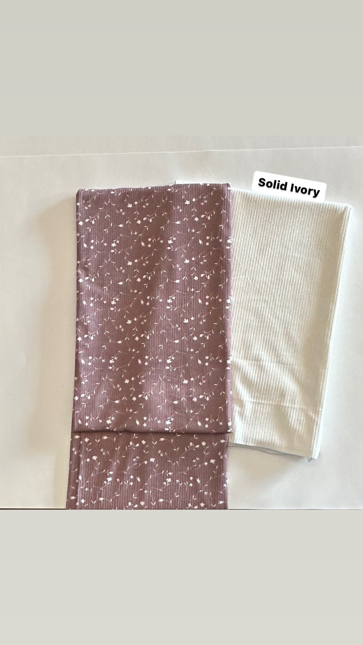Neveah Floral in Antler on Unbrushed Rib Knit Fabric Sold by the 1/4 yard
