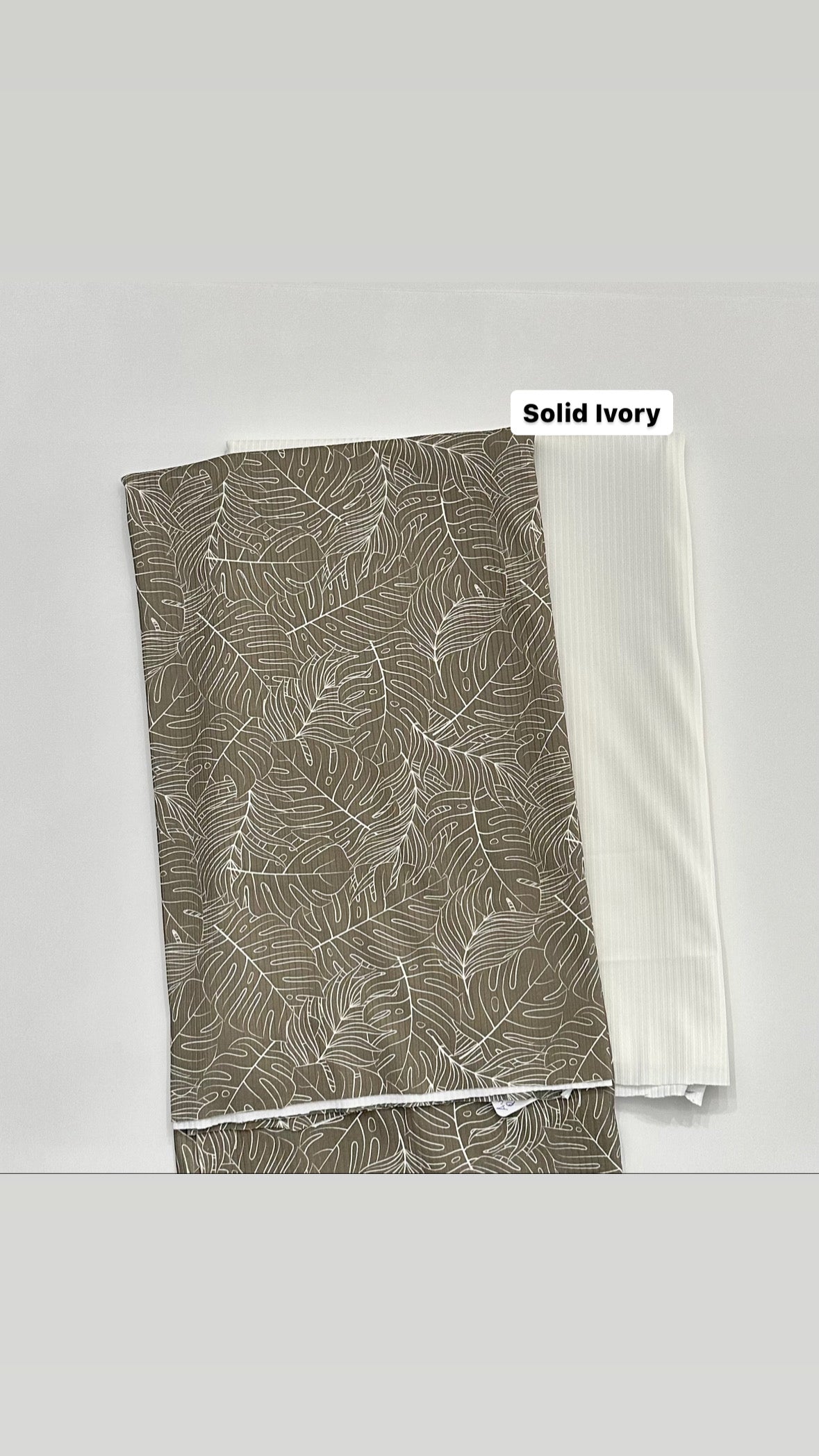 Autumn Leaf Print in Olive on Unbrushed Rib Knit Fabric Sold by the 1/4 yard