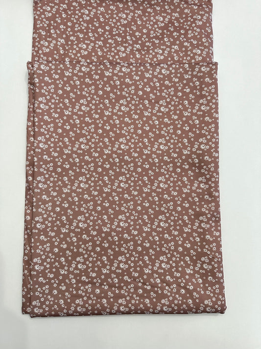 Mauve Floral in Umber on Eureka Jersey Knit Fabric Sold by the 1/4 yard