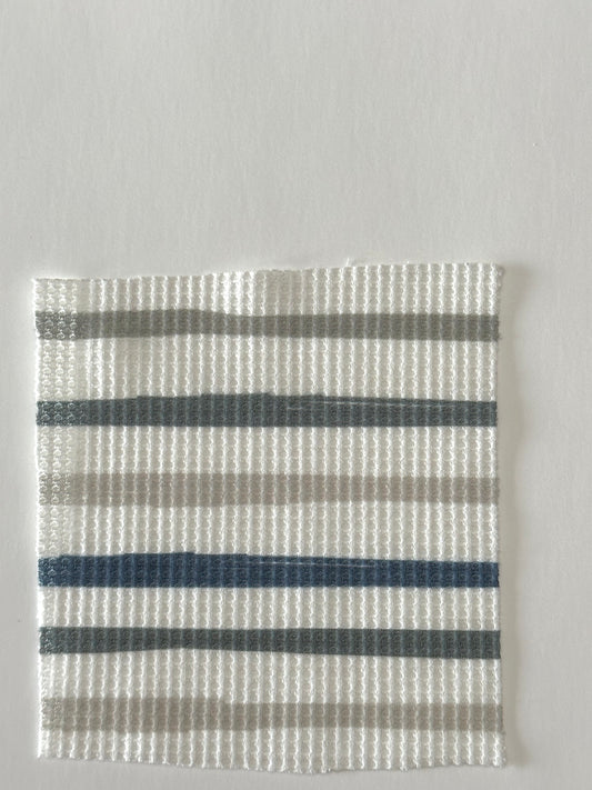 Camping Stripes on Brushed Waffle Knit Fabric Sold by the 1/4 yard