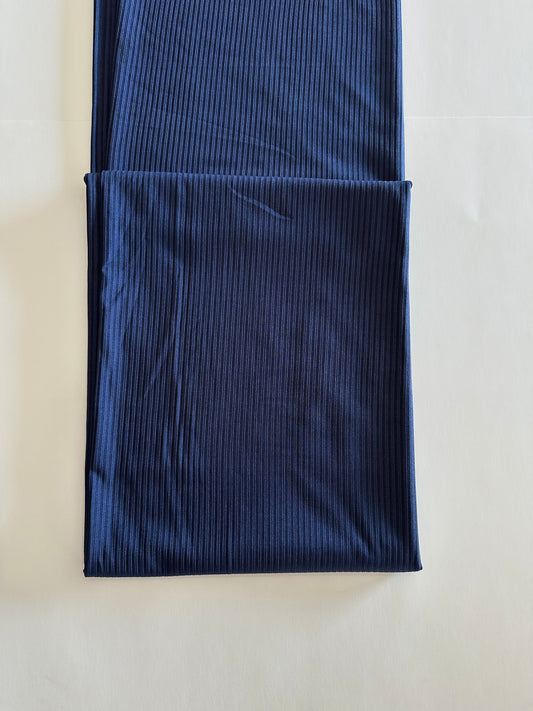 Solid in Navy (new) on Unbrushed Rib Knit Fabric Sold by the 1/4 yard