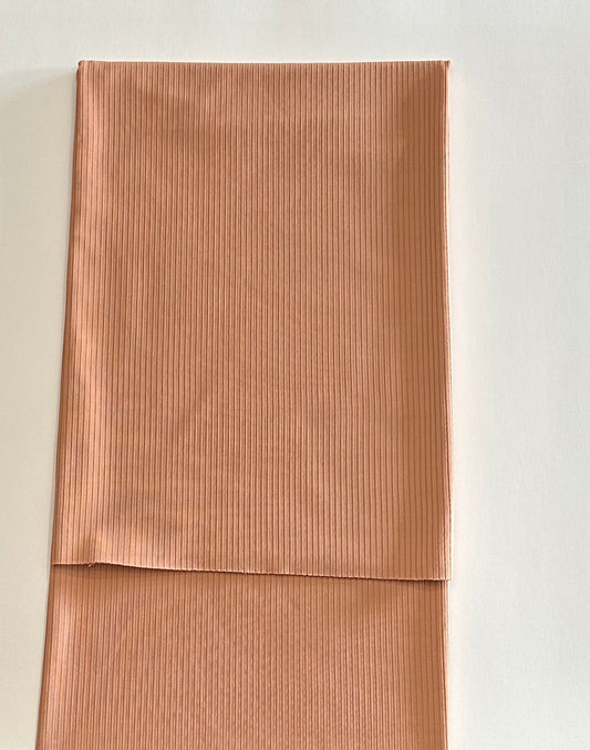 Solid Orange Peach on Unbrushed Rib Knit Fabric Sold by the 1/4 yard