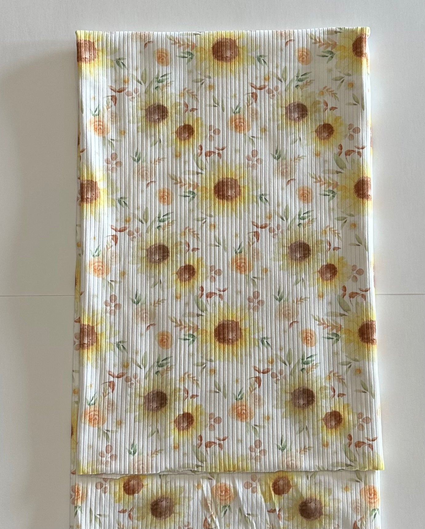 Luna Wayercolour Floral on Brushed Rib Knit Fabric Sold by the 1/4 yard l