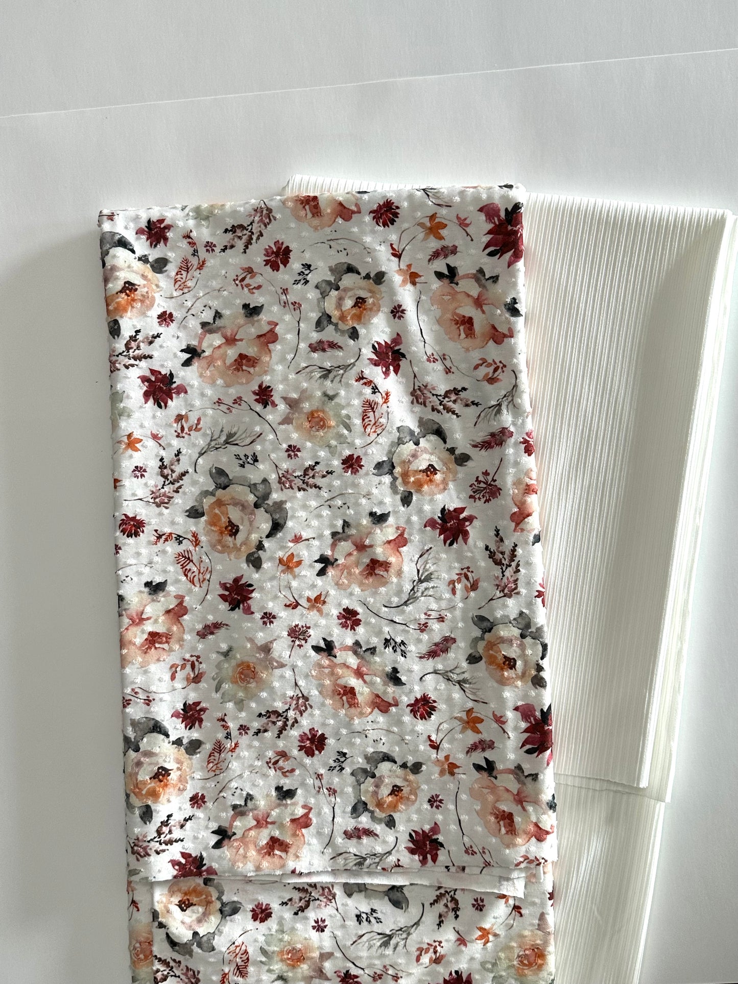 Sophie Floral on Swiss Dot Knit Fabric Sold by the 1/4 yard