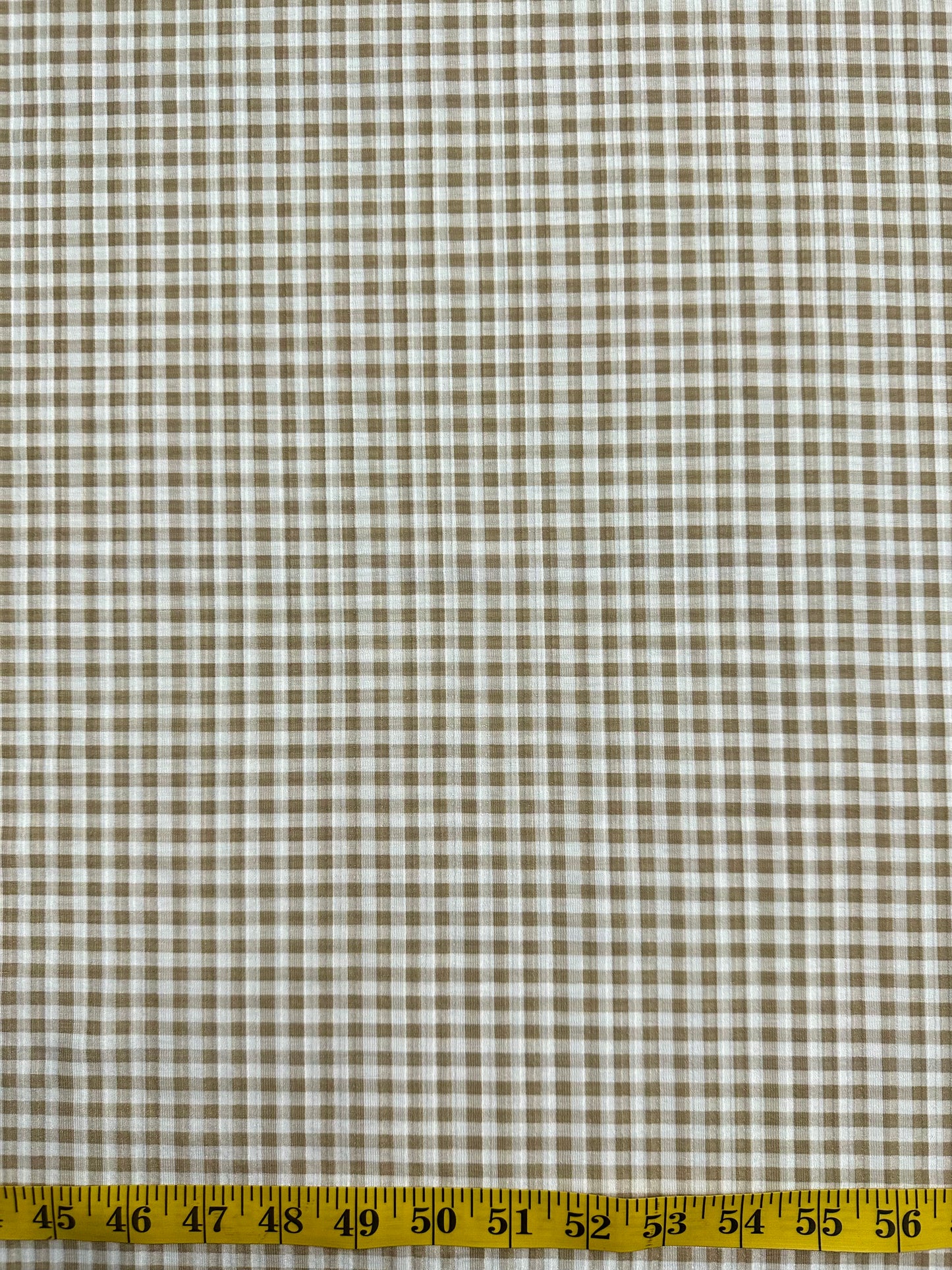 Vienna Gingham in Olive Green on Summer Breeze Knit Fabric Sold by the 1/4 yard