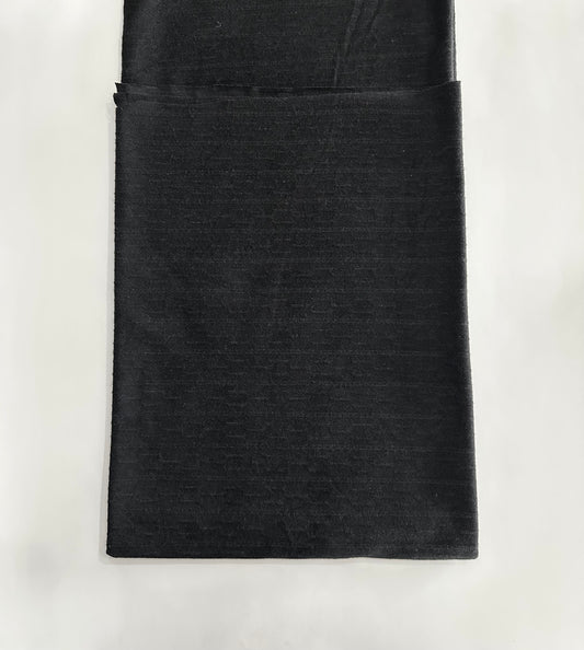 Cable Jersey Knit in Black Sold by the 1/4 yard
