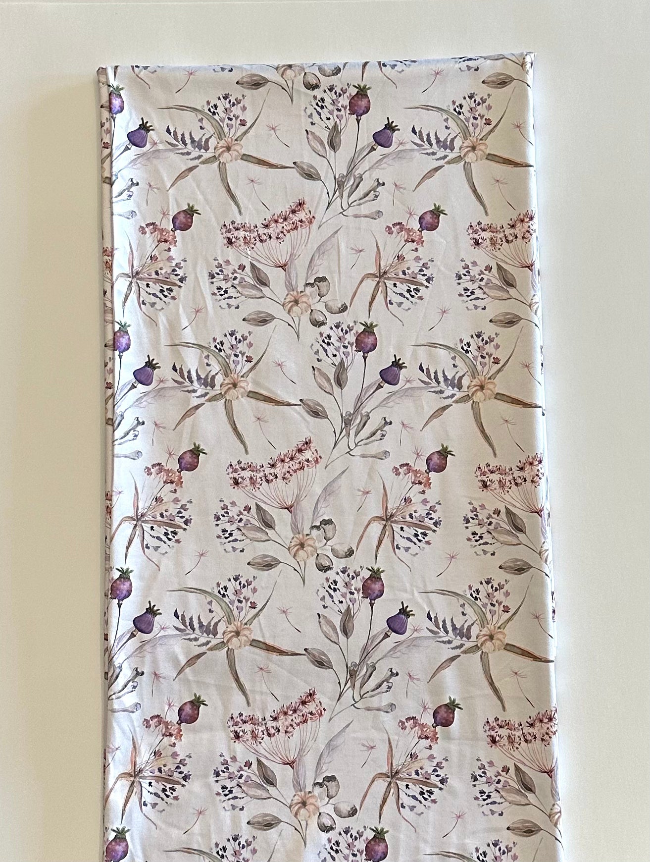 Macie Floral in Ivory on DTY Knit Fabric Sold by the 1/4 yard
