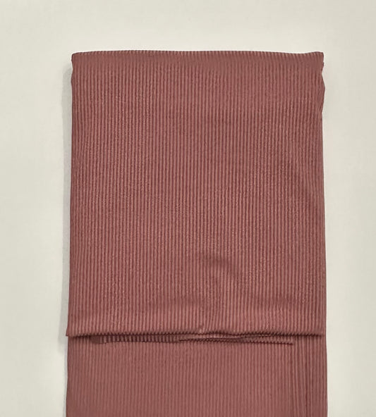 Solid in Rose (new) on Unbrushed Rib Knit Fabric Sold by the 1/4 yard