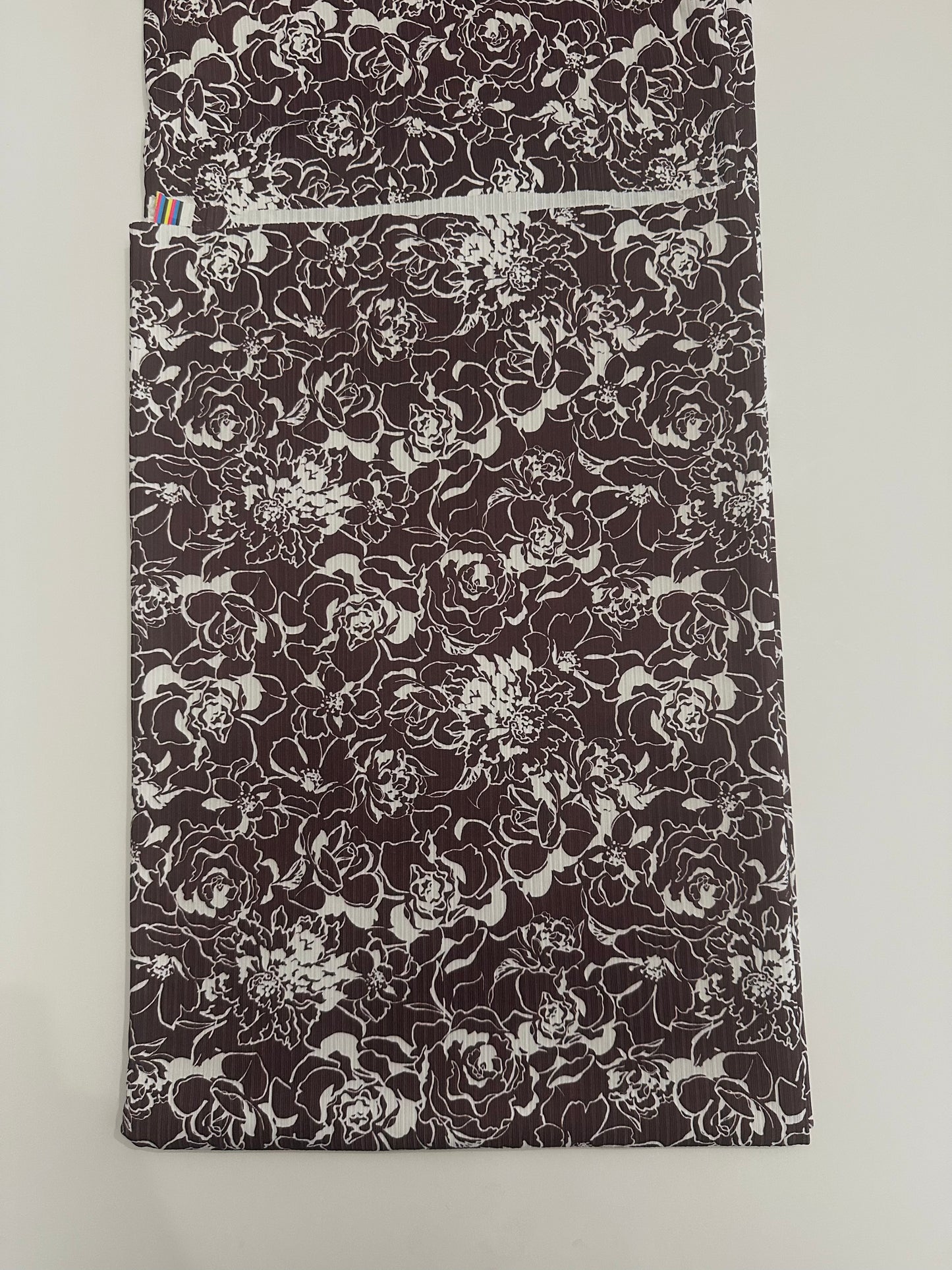 Holly Floral in Deep Red on Unbrushed Rib Knit Fabric Sold by the 1/4 yard