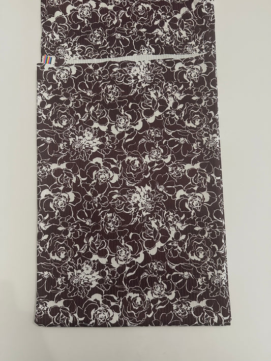 Holly Floral in Deep Red on Unbrushed Rib Knit Fabric Sold by the 1/4 yard