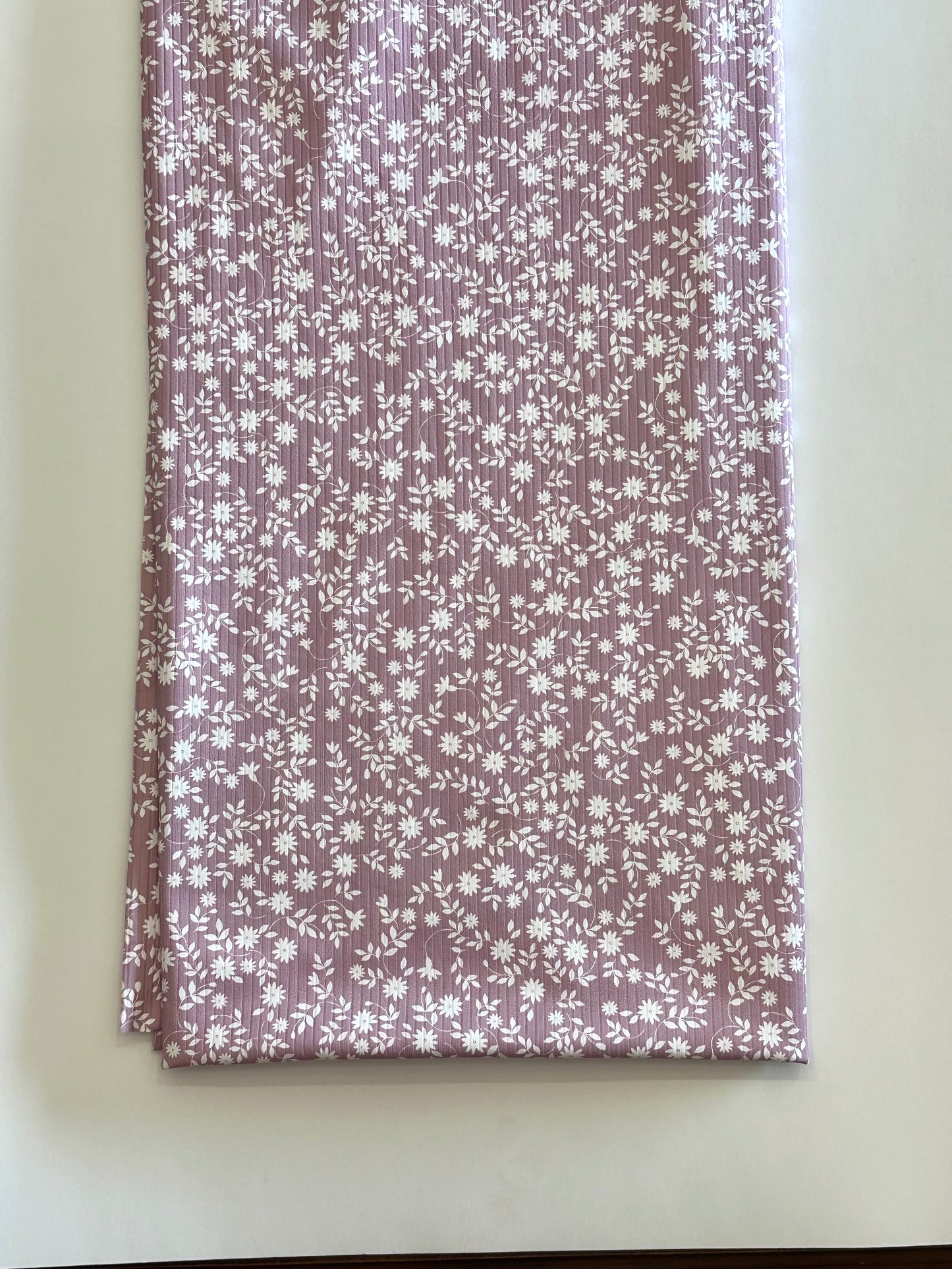 Lucy Floral in Orchid on Unbrushed Rib Knit Fabric Sold by the 1/4 yard