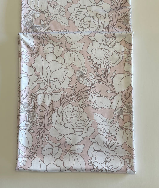 Cloor-me Floral in Pink on DTY Knit Fabric Sold by the 1/4 yard