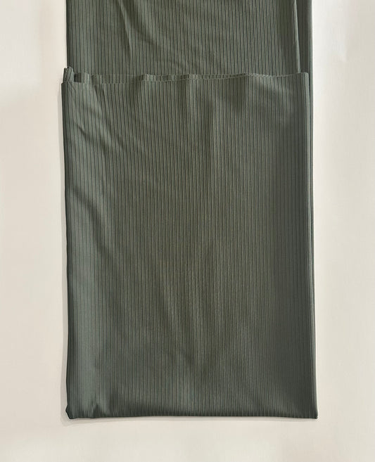 Solid in Olive on Unbrushed Rib Knit Fabric Sold by the 1/4 yard