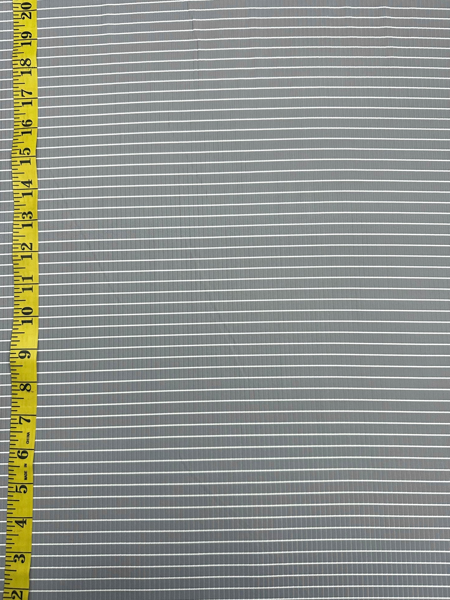 Ribbed Stripes in Dusty Blue on Unbrushed Rib Knit Fabric Sold by the 1/4 yard