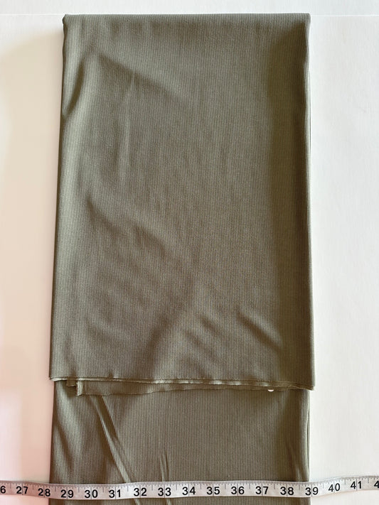 Mini Poly Rib Knit Fabric in Olive Sold by the 1/4 yard