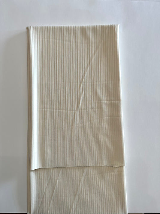 Solid in Cream (new) on Unbrushed Rib Knit Fabric Sold by the 1/4 yard