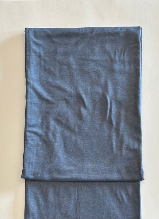 Heathered Solid in Denim on Double Brushed Poly Knit Fabric Sold by the 1/4 yard