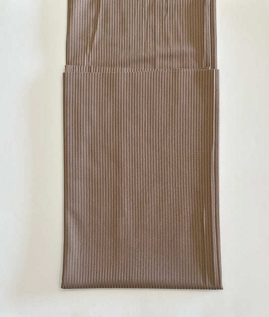 Solid in Tan on Unbrushed Rib Knit Fabric Sold by the 1/4 yard
