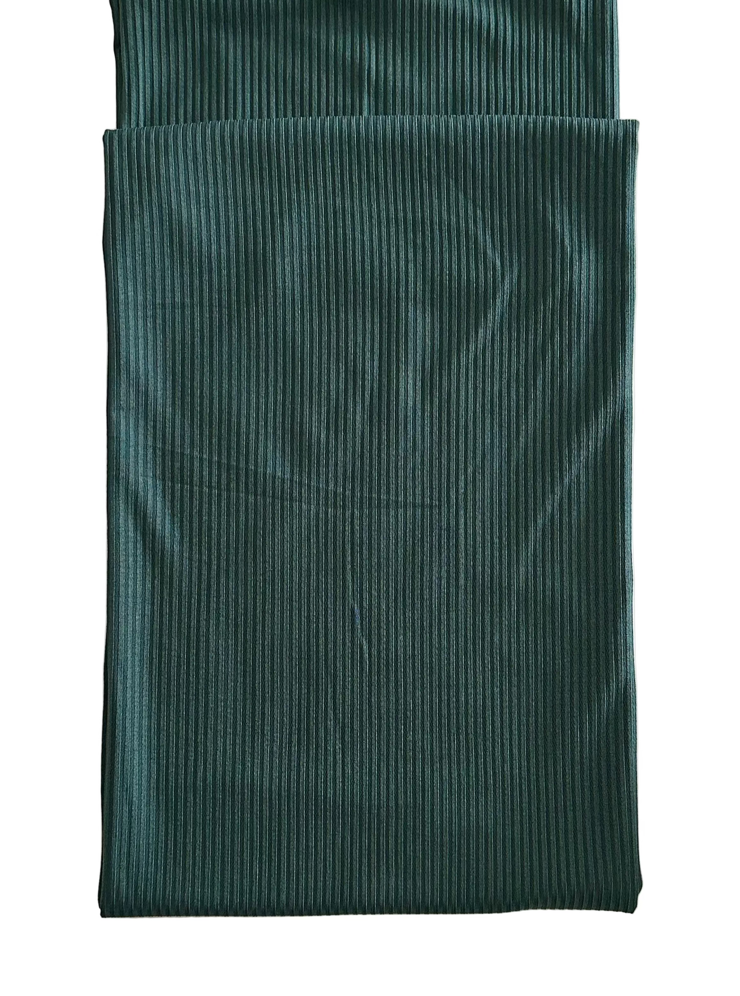 Solid in Evergreen F24 on Unbrushed Rib Knit Fabric Sold by the 1/4 yard
