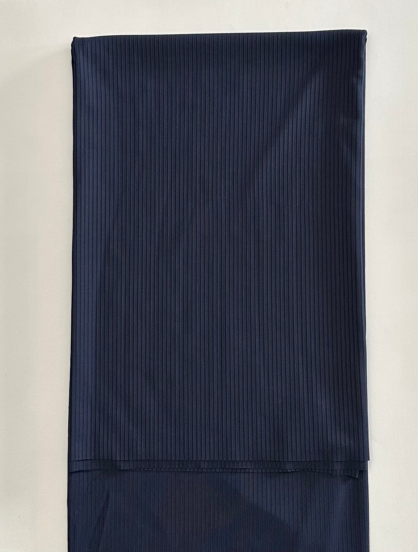 Solid Navy on Unbrushed Rib Knit Fabric Sold by the 1/4 yard