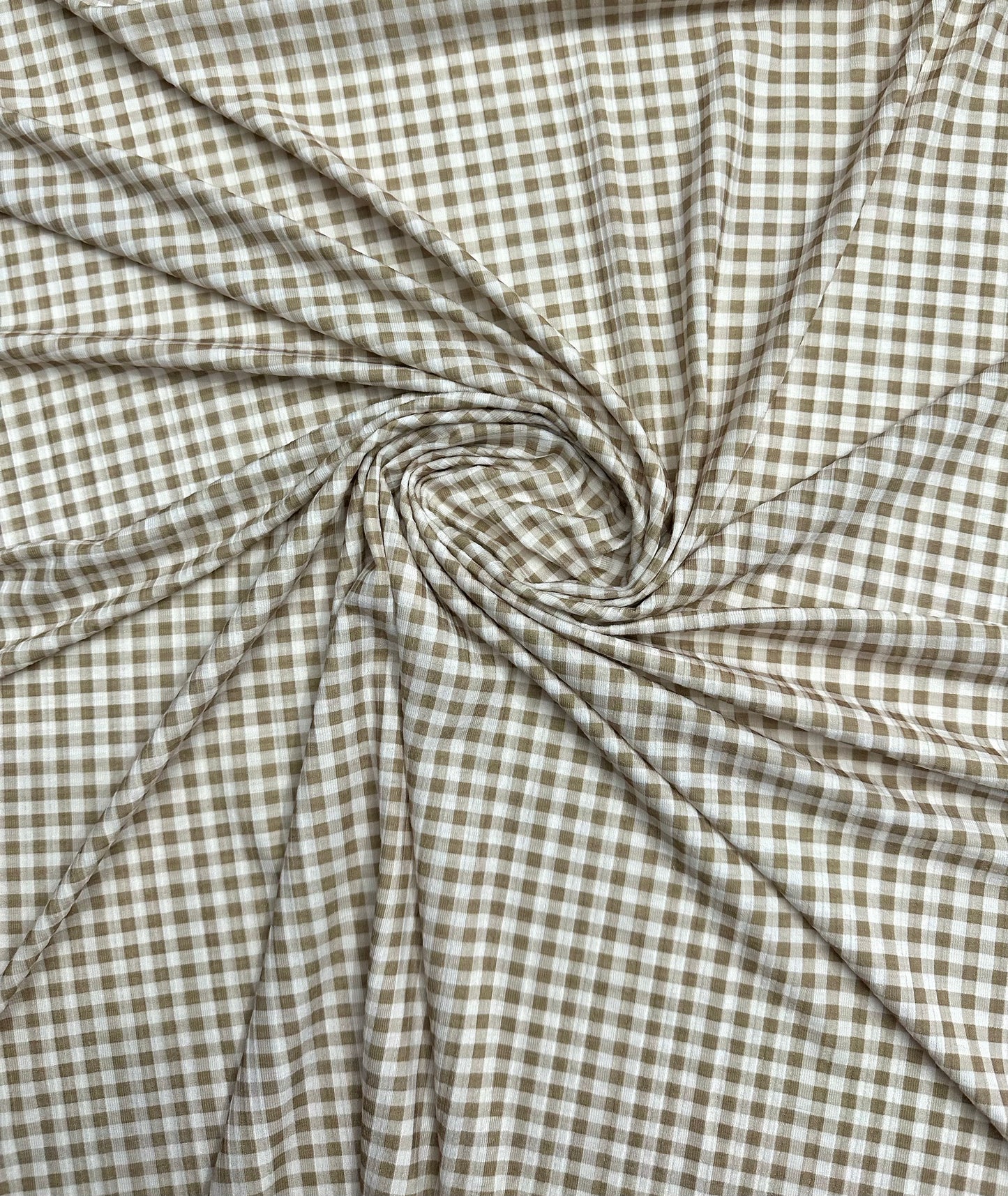 Vienna Gingham in Olive Green on Summer Breeze Knit Fabric Sold by the 1/4 yard