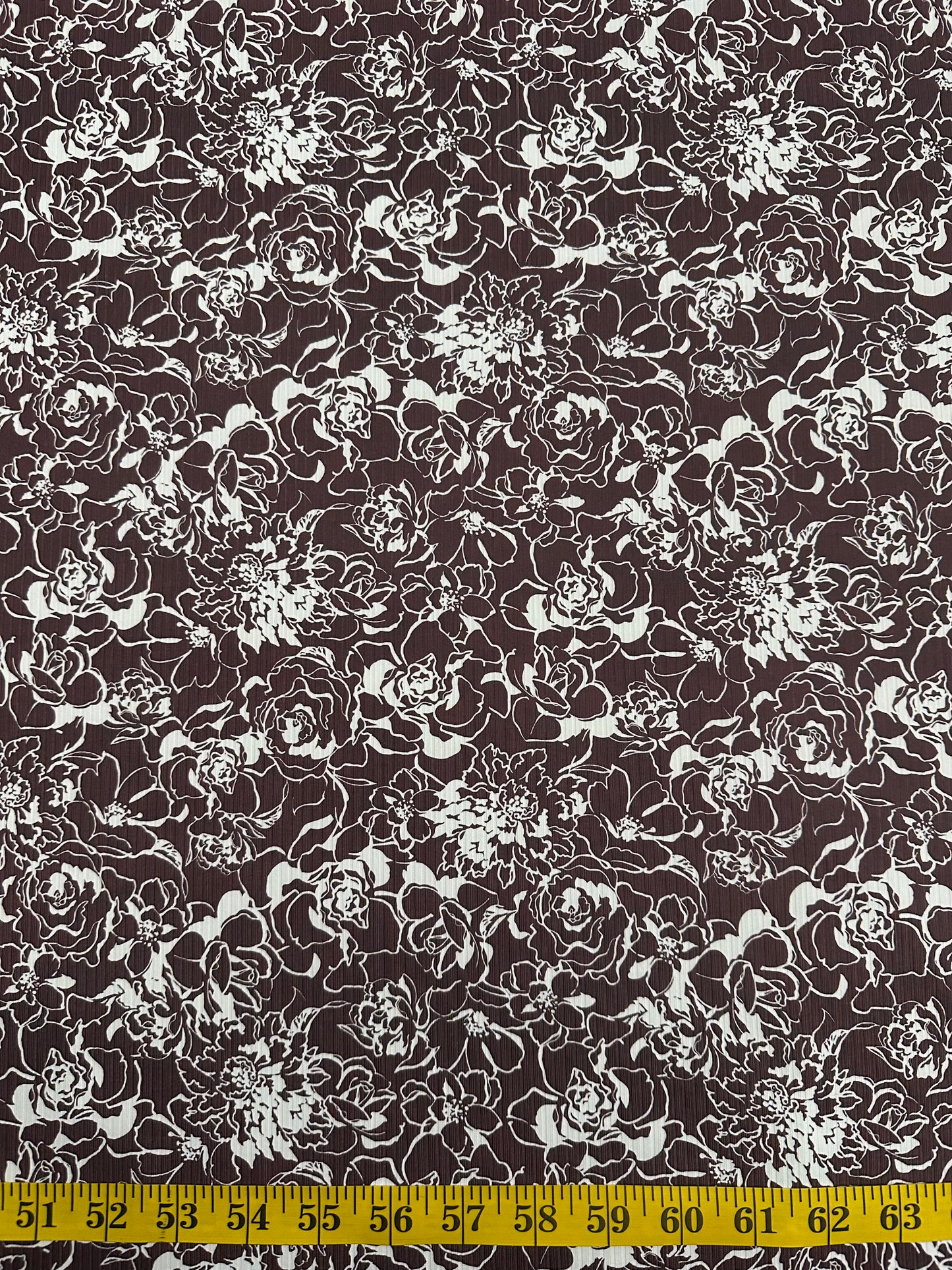 Holly Floral in Deep Red on Unbrushed Rib Knit Fabric Sold by the 1/4 yard
