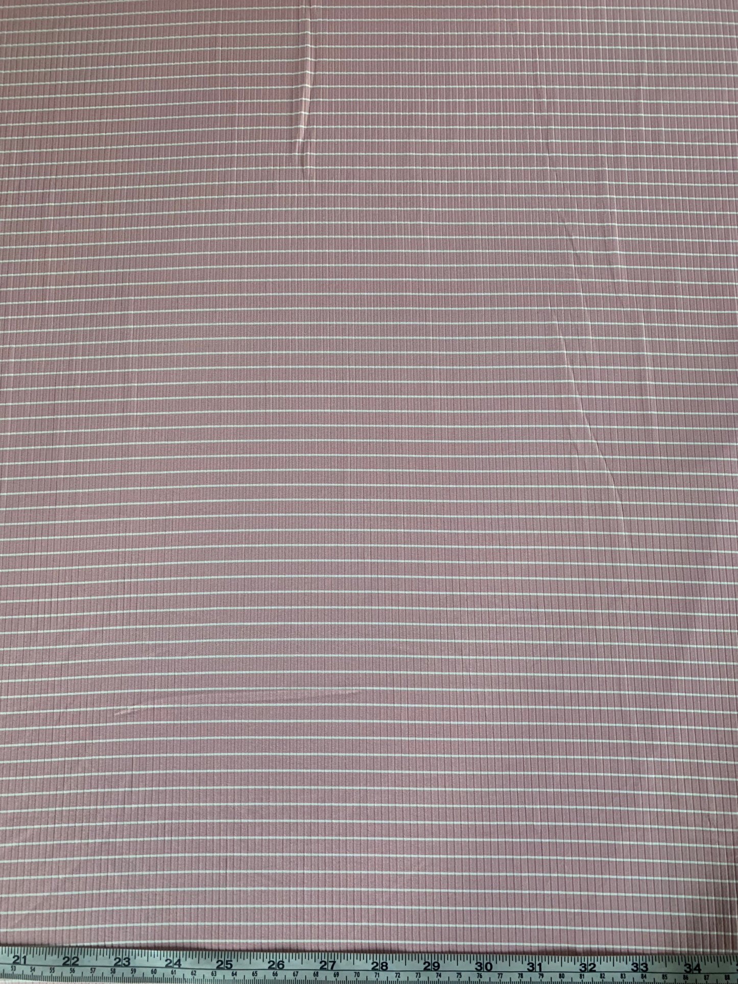 Ribbed Stripes in Light Pink on Unbrushed Rib Knit Fabric Sold by the 1/4 yard