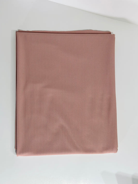 Solid Pink on Unbrushed Rib Knit Fabric Sold by the 1/4 yard