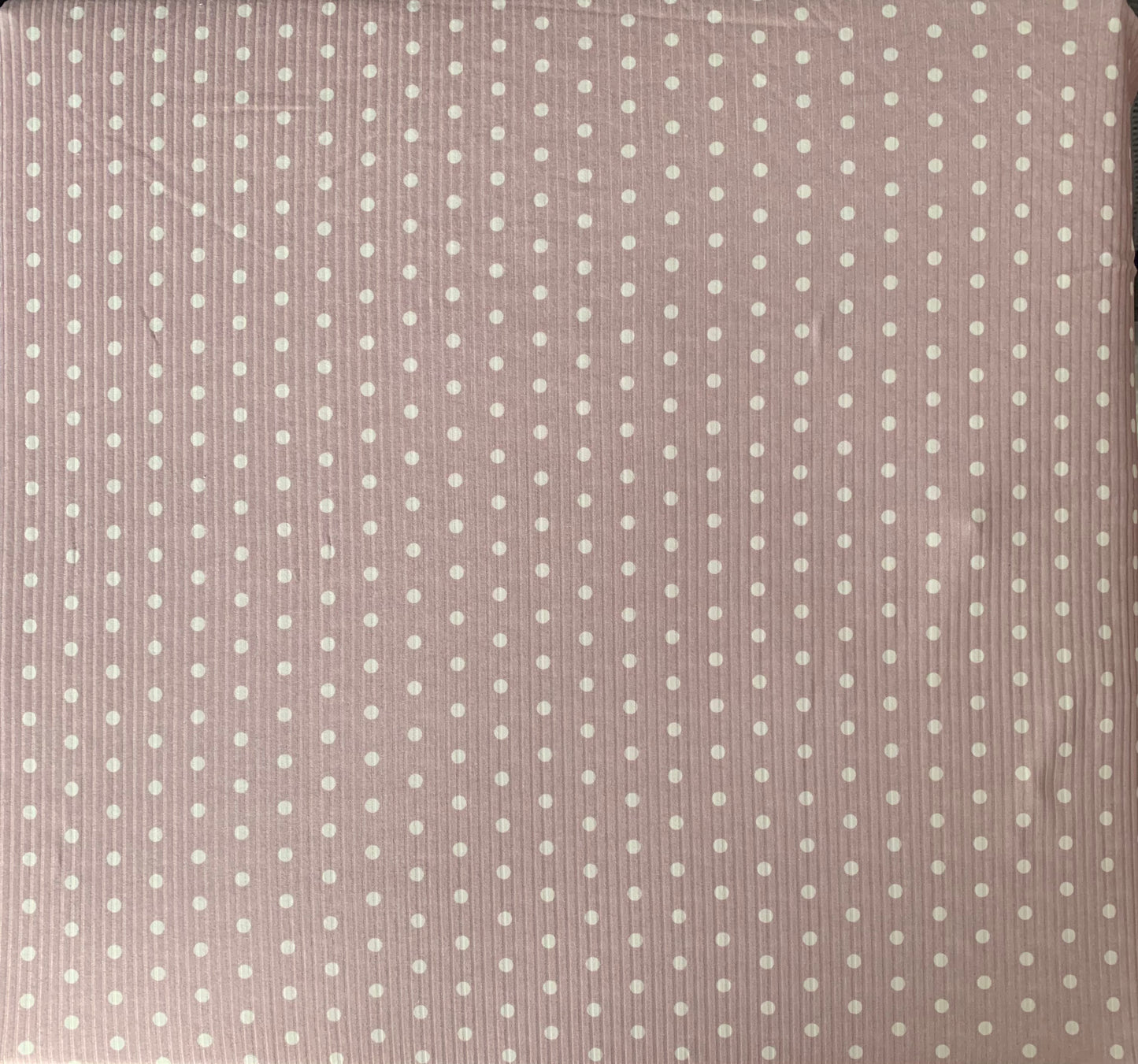 Polka Dot in Lilac on Brushed Rib Knit Fabric Sold by the 1/4 yard