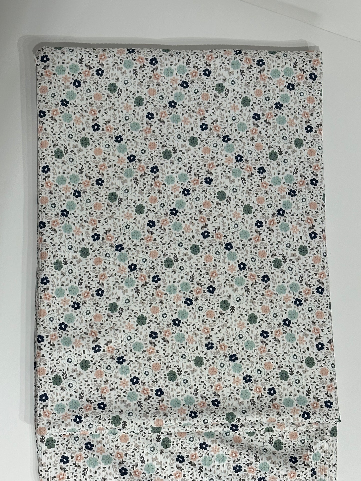 Betsy Floral in Navy on Unbrushed Rib Knit Fabric Sold by the 1/4 yard